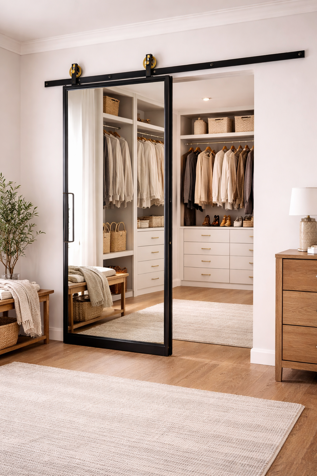 Custom Glass Barn Door - Steel Glass and Style