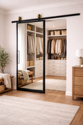 Custom Glass Barn Door - Steel Glass and Style
