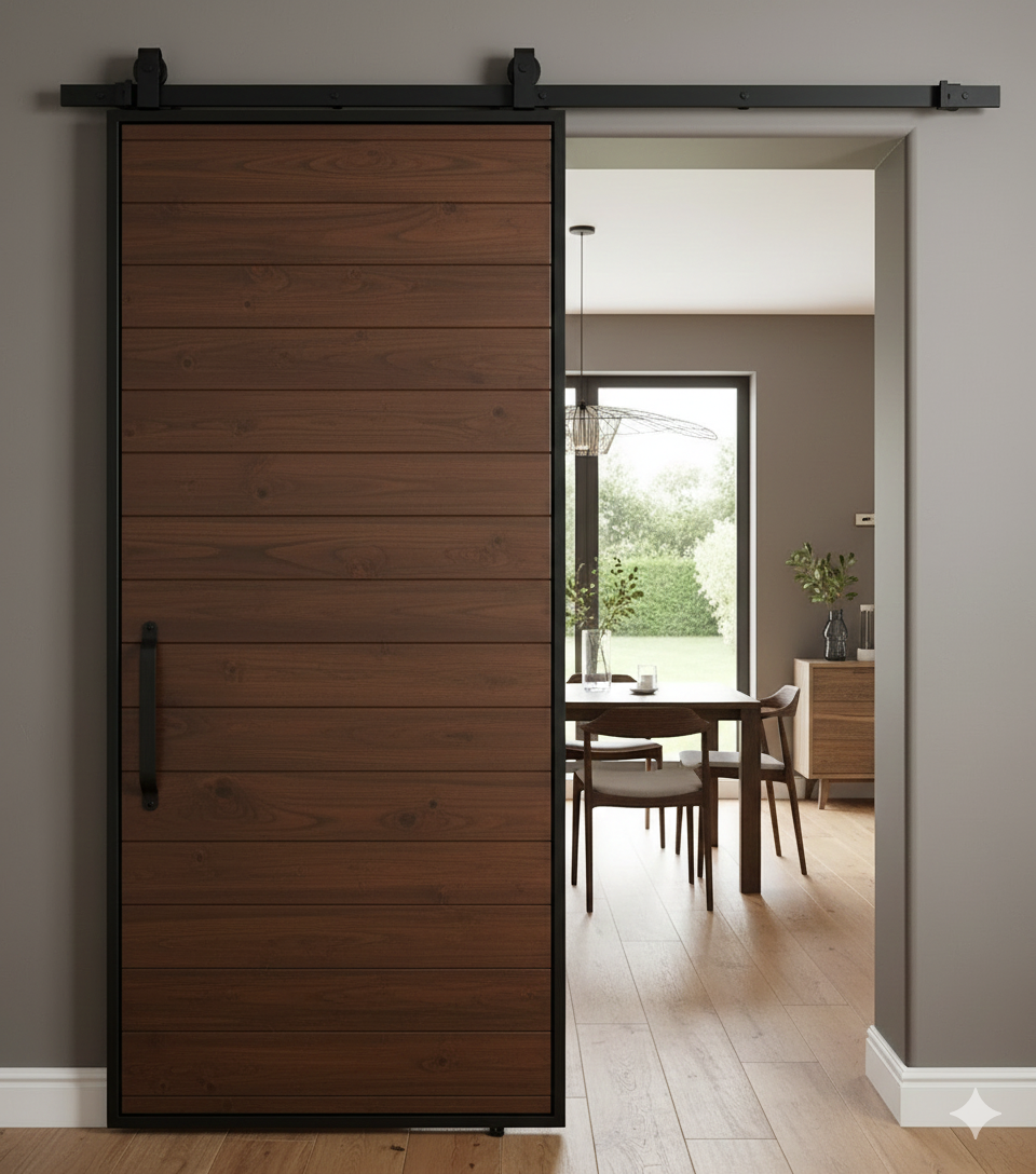 Wood Barn Door - Steel Glass and Style Custom
